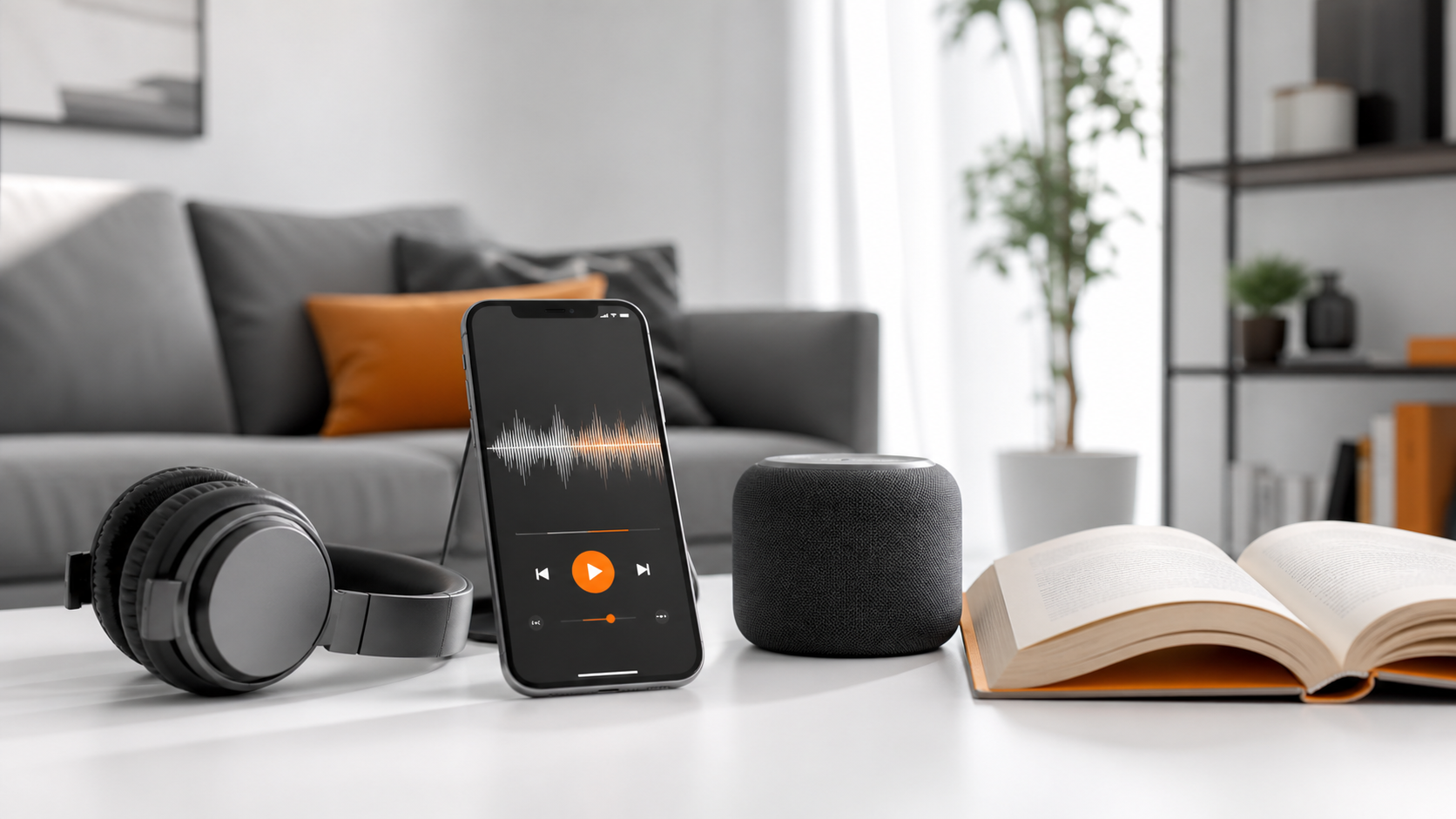 Equipo para escuchar música, podcasts y audiolibros en casa